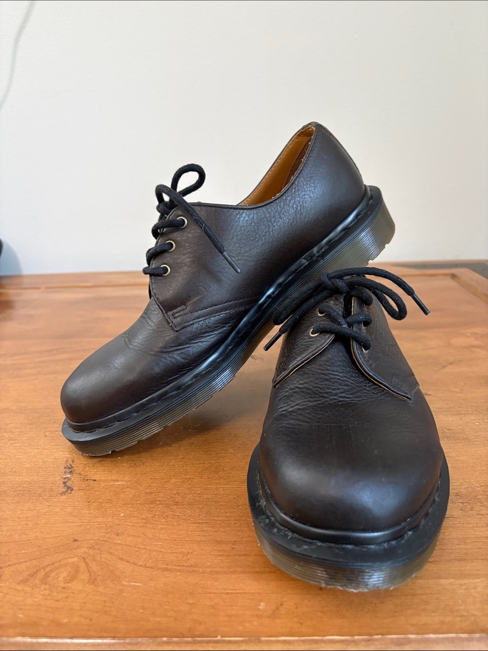 Dr. Martens Black Leather 3-Eye Derby Shoes Size 9